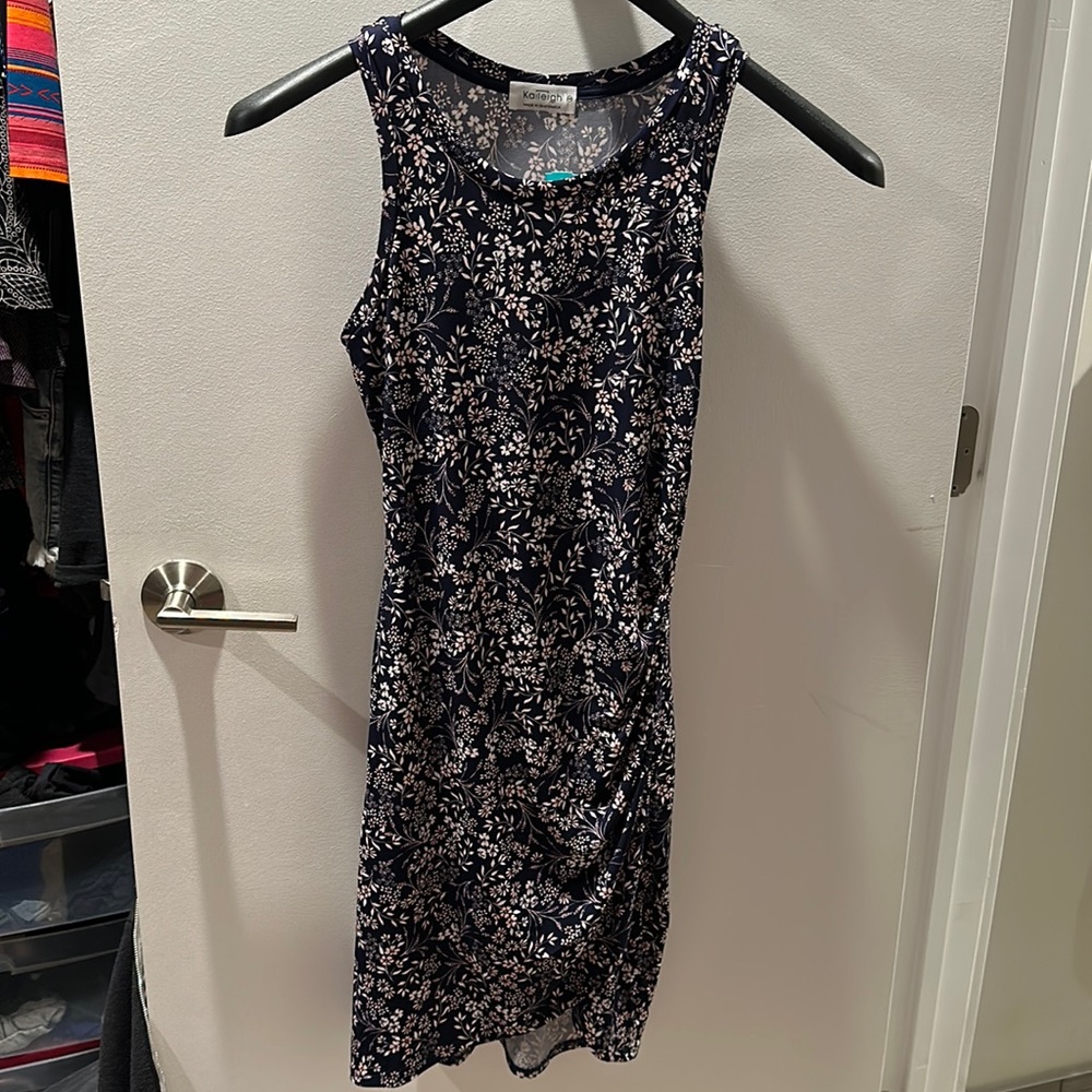 Navy blue floral dress